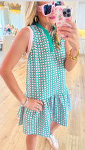 Green and Pink Printed Dress