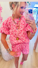 Fuchsia Floral Pattern Short Set