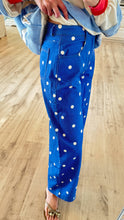 Royal Blue Polka Dot Barrel Jeans