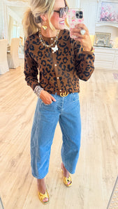 Brown Leopard Caridgan