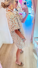 Taupe Geometric Velvet Jacquard Dress
