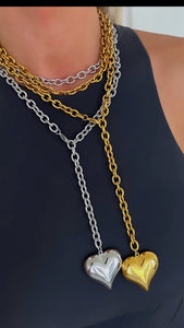 Gold Wrap Chain Heart Necklace