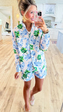 Light Pink and Blue Stripe Ginger Jar PJ Short Set