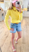 Yellow Mock Neck Knit Top