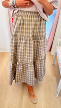 Sand Mocha Plaid Maxi Skirt