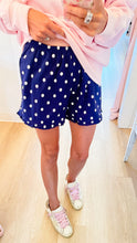 Navy and White Polka Dot Shorts