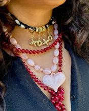 Pink Beaded Heart Necklace