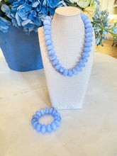 Blue Sugar Bead Necklace and Bracelet Set
