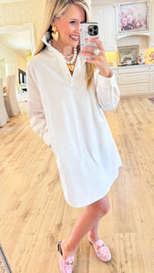 White Heart Patch Mini Dress