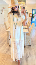 Oatmeal Lace Layered TShirt Dress