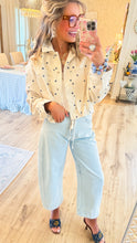 Deal of the day Light Denim Floral Detail Barrel Jeans