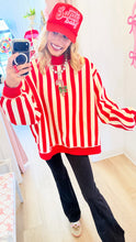 Red and Ivory Merry Reversible Mock Neck