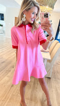Pink Scallop Detail Mini Dress