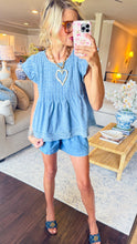 Washed Denim Shorts