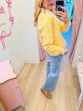 Yellow and White Polka Dot Cardigan