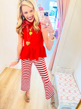 Red Sleeveless Pleated Blouse