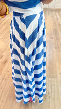 Blue Striped Skirt Set