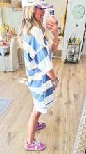 Blue Oversized Stripe TShirt Dress