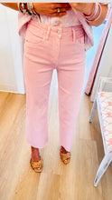 Pale Pink High Rise Cropped Jeans