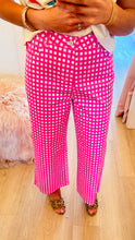 Pink Checkered Wide Leg Pants
