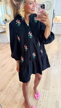 Black Floral Embroidered Lovely Dress
