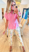 THML Pink Button Down Collared Top