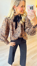 Leopard Button Up Tie Top