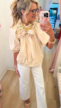 Cream Ruffle Detail Top