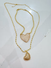 Long Gold Crystal Heart Necklace
