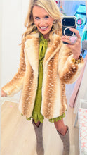 Taupe Deer Print Faux Fur Jacket