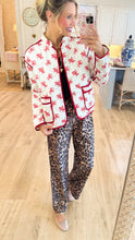 Red Quilted Cowboy Print Jacket