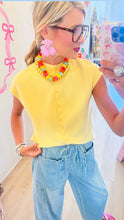 Lemon Cap Sleeve Sweater Top