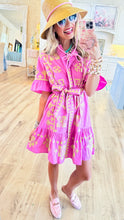 Uncle Frank Pink Cross Stitched Mini Dress