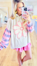 Khaki Rose Flower Patch Mineral Washed Top