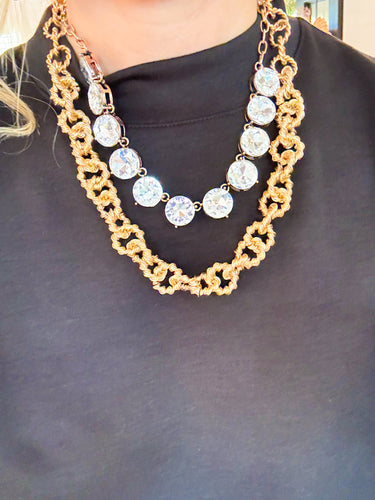 Clear Stone Statement Necklace