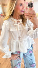 Off White Long Sleeve Peplum Top