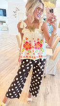 THML Beige Floral Embroidered Tank