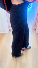 Black Tweed Ruffle Hem Pants