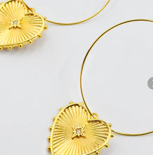 Heart Charm Hoop Earrings