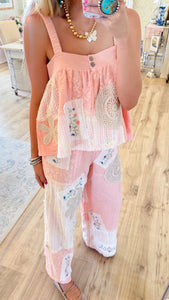 Pale Pink Patch Top