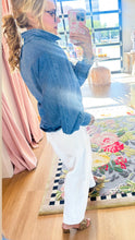 Risen Denim Button Up Top