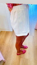 White Pleated Bow Shorts