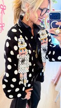 Queen of Sparkles Black and White Polka Nutcracker Cardigan