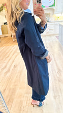 Navy Button Down Trench Jacket