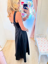 Leather Square Neck Maxi Dress