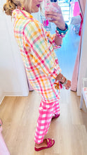 Pink Multi Gingham Embroidered Button Up