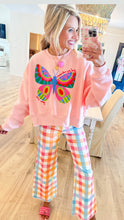Peach Find Joy Butterfly Cropped Sweatshirt