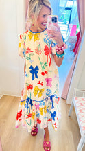 Ivory Multi Bow Print Maxi Dress