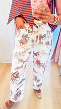 Cream Multi Western Print Pants