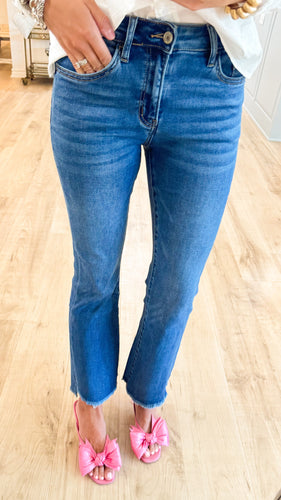 Vervet Denim Mid Rise Crop Flare Jeans
